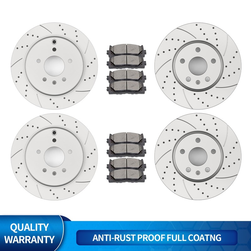 321mm Front Rear Brake Disc Rotors and Ceramic Pads Fit Chevy Equinox Terrain