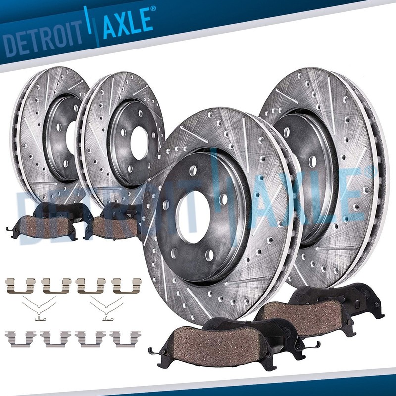 Front Rear Drilled Slotted Rotor Brake Pad for 2009-2014 2016-2019 Nissan Maxima