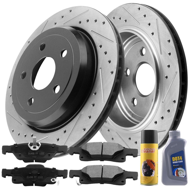 REAR Rotors + Ceramic Pads for 2011-20 Dodge Durango Jeep Grand Cherokee B33 CA