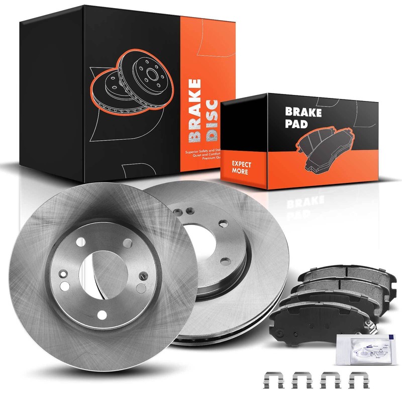 Front Side Disc Brake Rotors & Ceramic Brake Pads for Hyundai Santa Fe 2001-2006