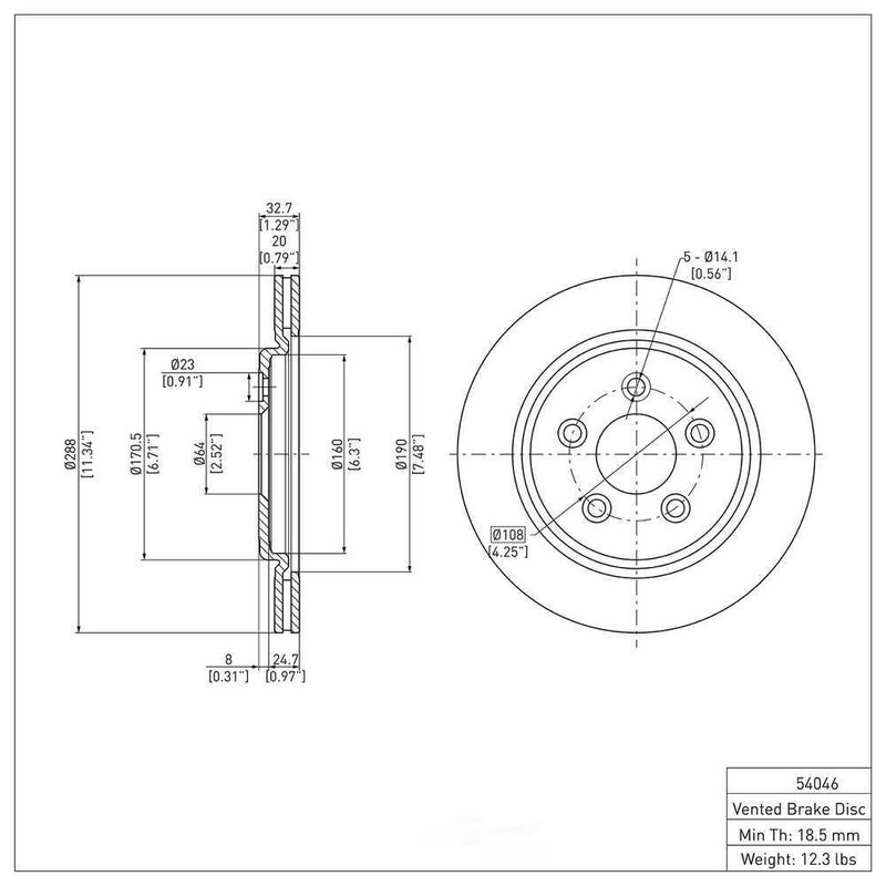 Disc Brake Rotor-Base DFC 600-54046 gallery