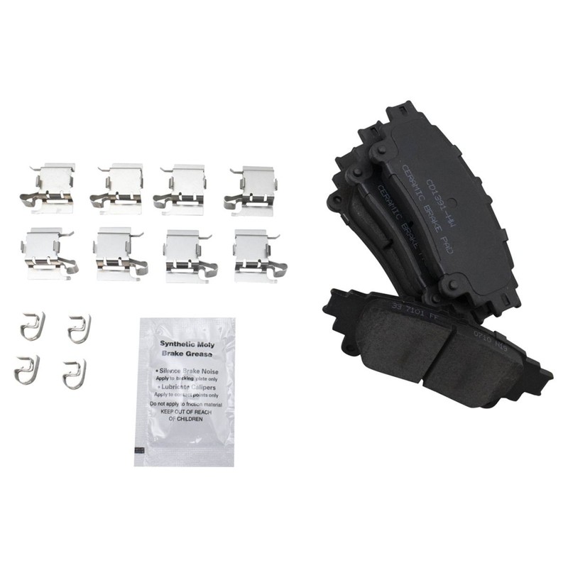 TRQ Front Rear Ceramic Brake Pad Performance Drilled Slotted Coated Rotors gallery