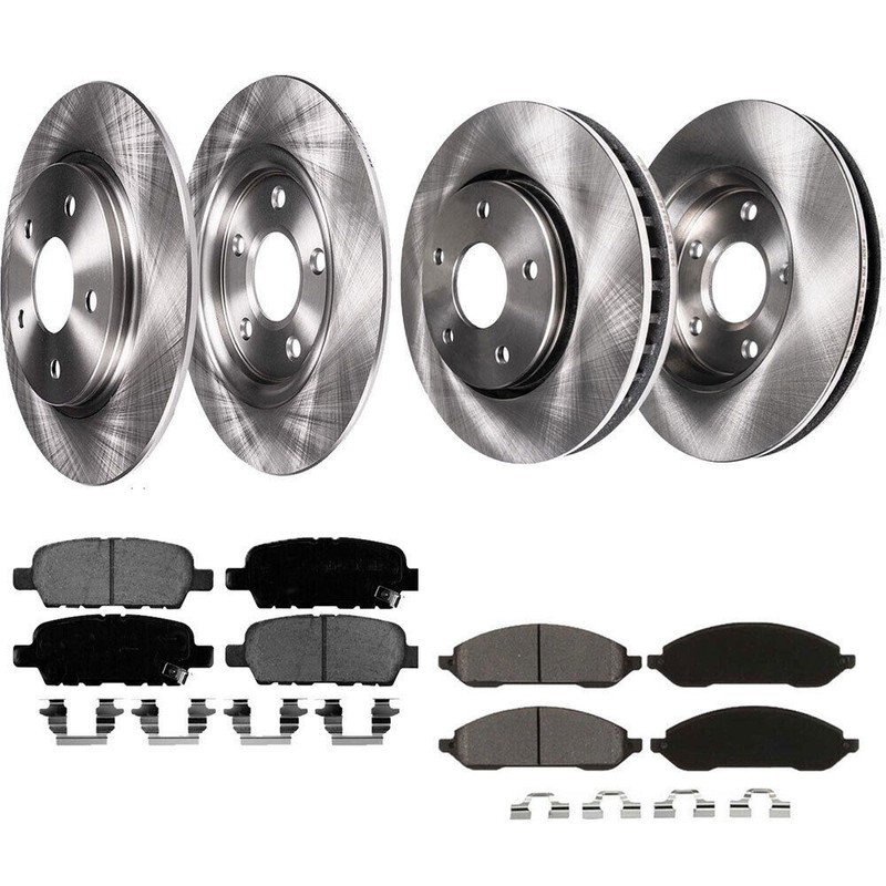 Front Rear Disc Brake Rotors and Brake Pads Kits For Chevy Impala 2012-16 5 Lugs gallery