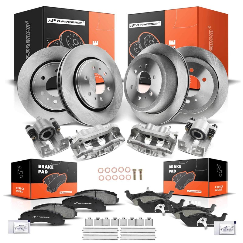 A-Premium Front&Rear Disc Brake Rotors & Brake Pads for Ford F-150 10-11 6 Lugs