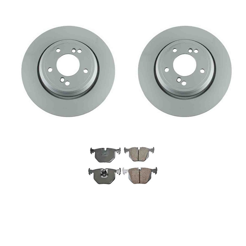 Zimmerman Rear Rotors Akebono Euro Disc Brake Pads Kit For BMW E39 M5 E46 M3 RWD