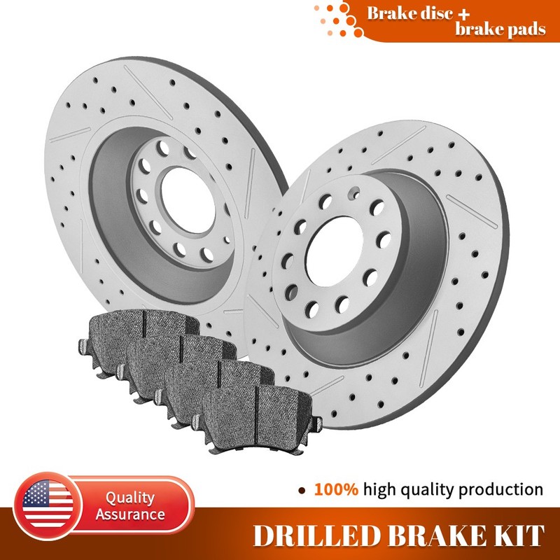 302mm Rear Disc Rotors Ceramic Brake Pads Kit For 2005-2010 2011 Audi A6 Quattro