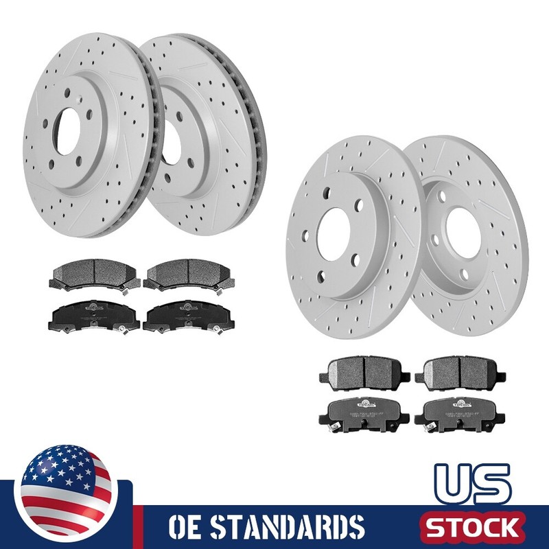 For Chevrolet Impala Limited Front Rear Disc Rotors Ceramic Brake Pads