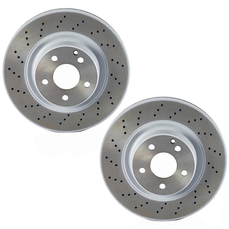 Brembo Pair Set of 2 Front 330mm X-Drilled Disc Brake Rotors for MB C215 W220