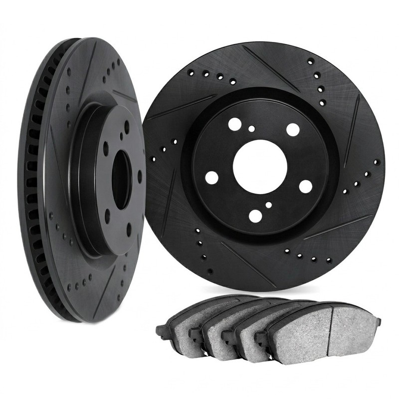 For Mazda Tribute 2005 2006 Brake Rotor Set | Front | Vented Drilled And Slotted gallery