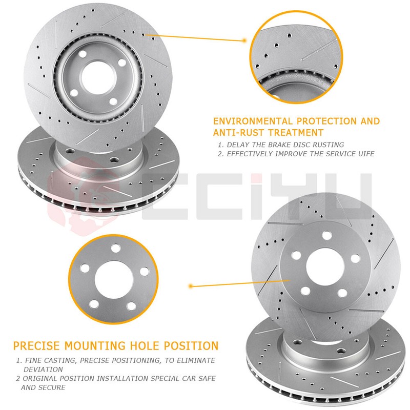 For 1999-2004 Ford Excursion F-250 Front Brake Rotors Discs + Ceramic Pads Kit gallery