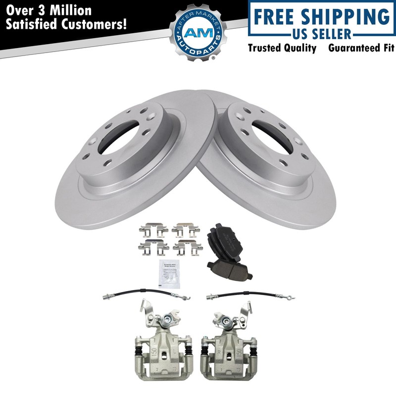 Rear Brake Pad & Rotor Kit Ceramic Premium G-Coated For Ford Lincoln Mercury