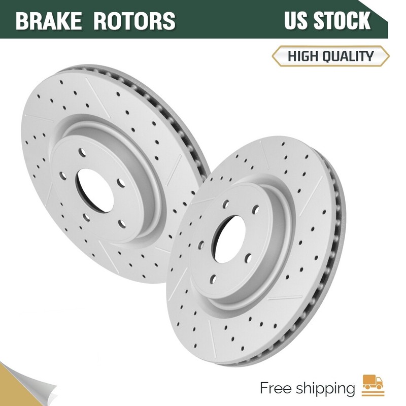Front Drilled & Slotted Disc Brake Rotors for QX60 JX35 Nissan Pathfinder Murano