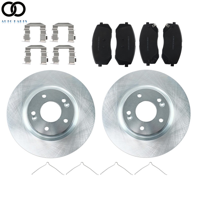 For Hyundai Kona Electric Sonata Kia Optima Front Disc Brake Rotors & Brake Pads
