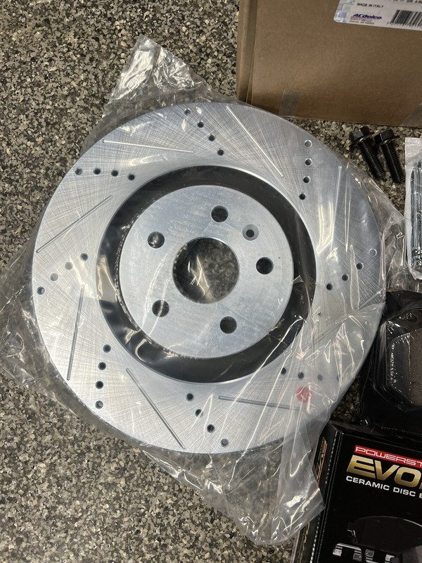 ZZP 6 Piston CTS-V G8 ZL1 Brembo Caliper Conversion Front Rotors Cross Drilled S