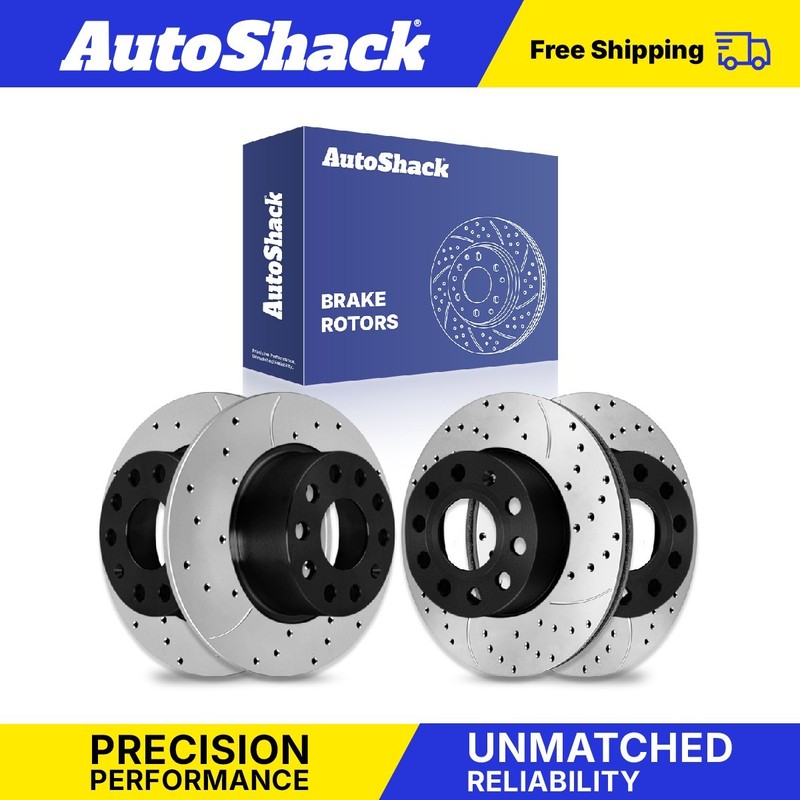 Front Rear Drilled Slotted Brake Rotors for Volkswagen, Jetta 2011-2018