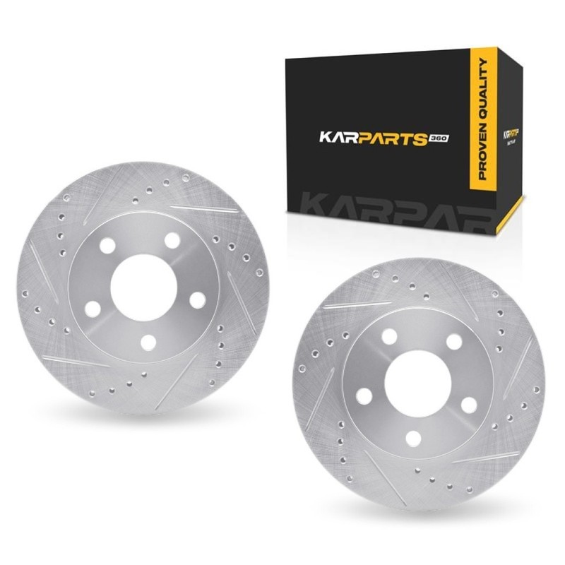 For Pontiac Trans Sport 1992-1996 Brake Rotors Front Silver Drilled And Slotted