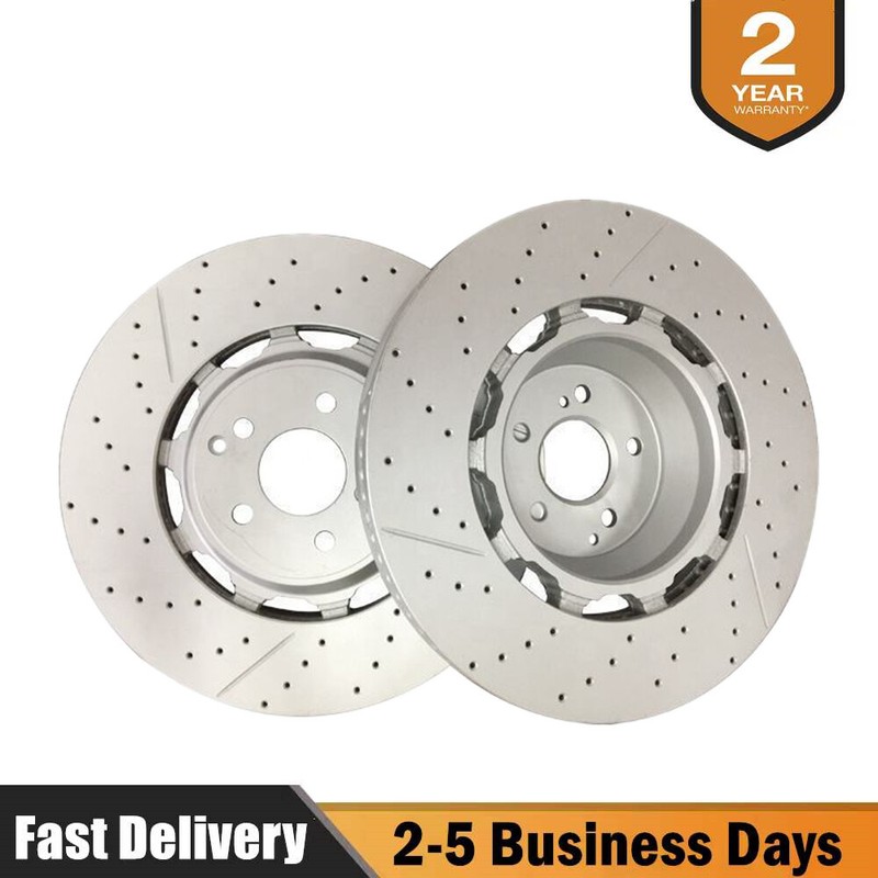 Front Left+Right Brake Rotors #2224212612 Fit Mercedes W222 S63 S65 AMG 2014-20