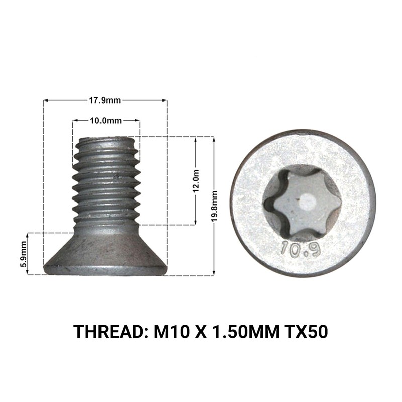 2X FRONT BRAKE DISC RETAINING SCREWS FITS: LANDROVER DEFENDER 2019- DRS1670AB