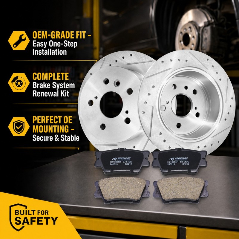 Rear Brake Disc Rotors Brake Pads Kit P-1212 for Toyota Camry Lexus ES300h P1212
