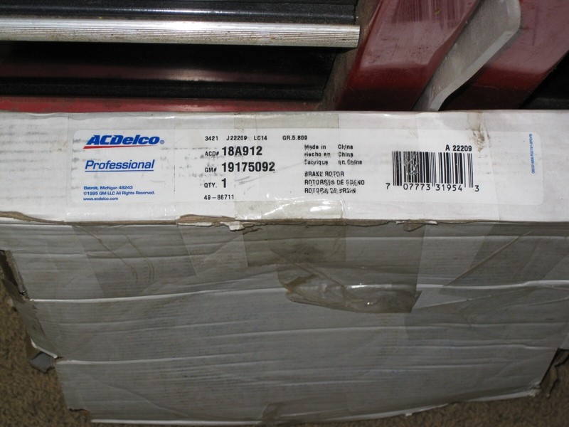 Front Rotor HONDA ACCORD ACURA FIT ELEMENT ILX CR-Z CSX ACDelco 18A912