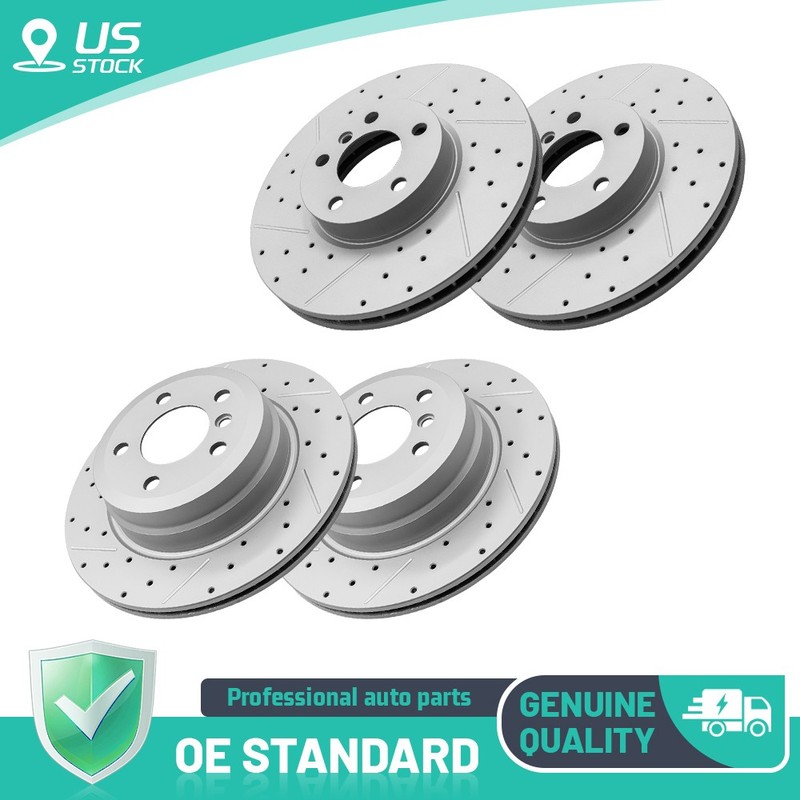 Front & Rear Drilled Brake Rotors for 2011-2016 2017 2018 BMW X5 X6 xDrive35i