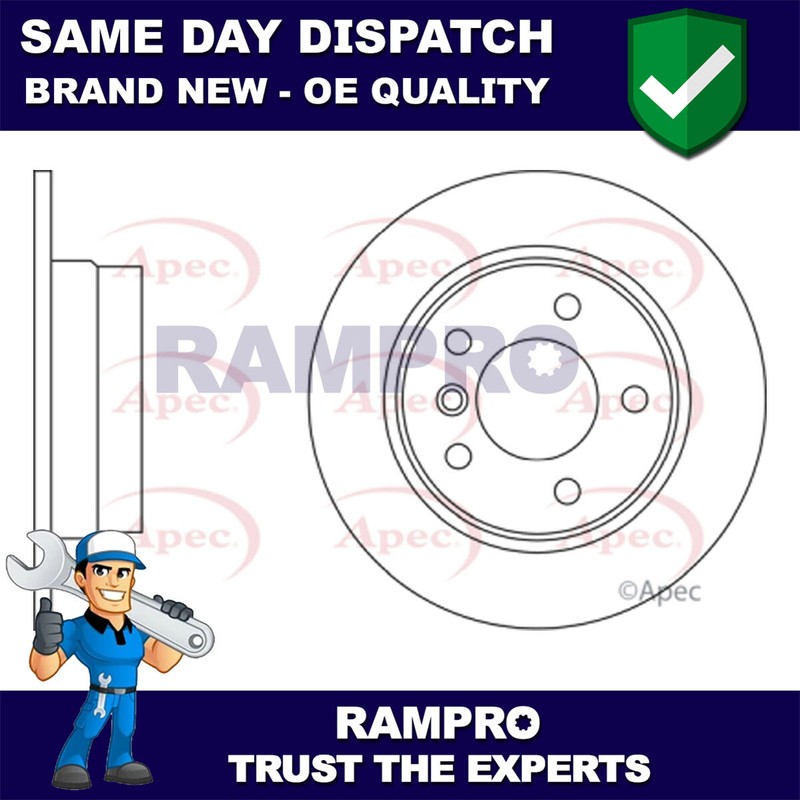 Rampro Rear Brake Disc Fits BMW 1 Series 2004-2011 1.6 2.0 D 34216855001