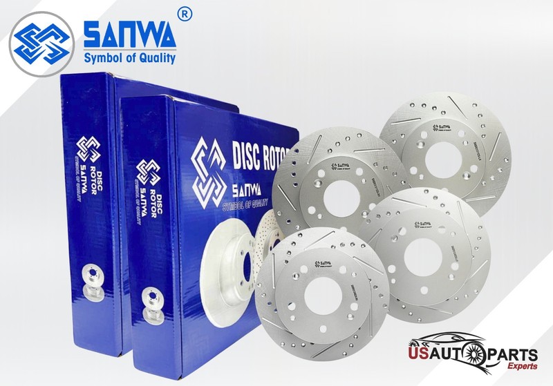 PAIR OF FRONT & REAR BRAKE ROTOR GEOMET COATED D&S KIT FOR ACURA RSX 2002-2006