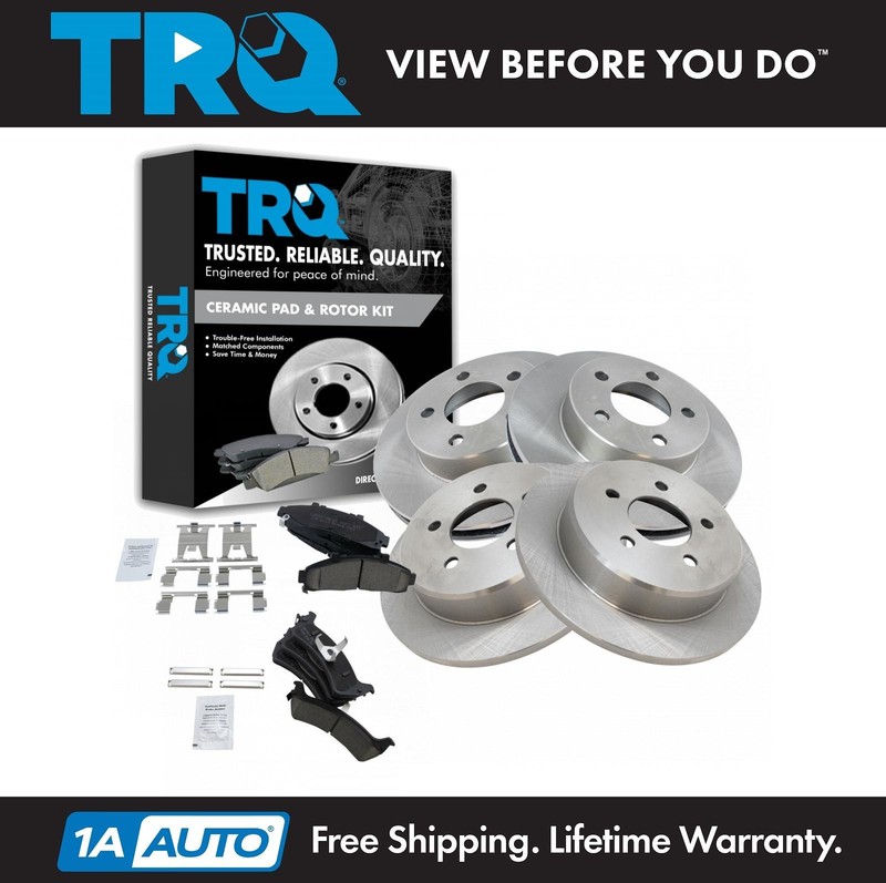 TRQ Premium Posi Brake Pads & Rotors Front Rear Kit for Ford Mercury SUV