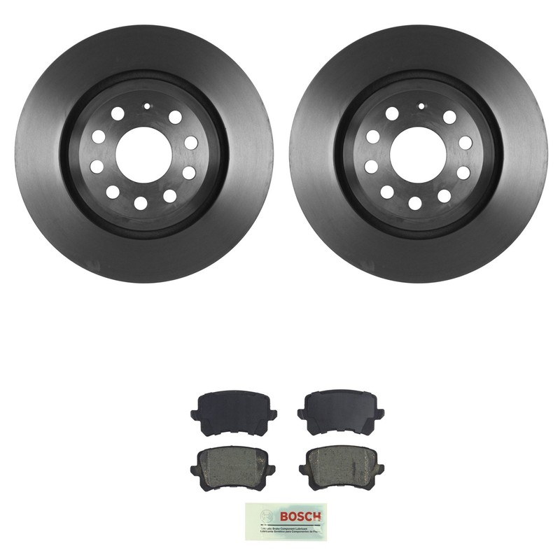 Bosch Rear Quietcast Rotors Blue Ceramic Disc Brake Pad Kit For VK CC Passat CC
