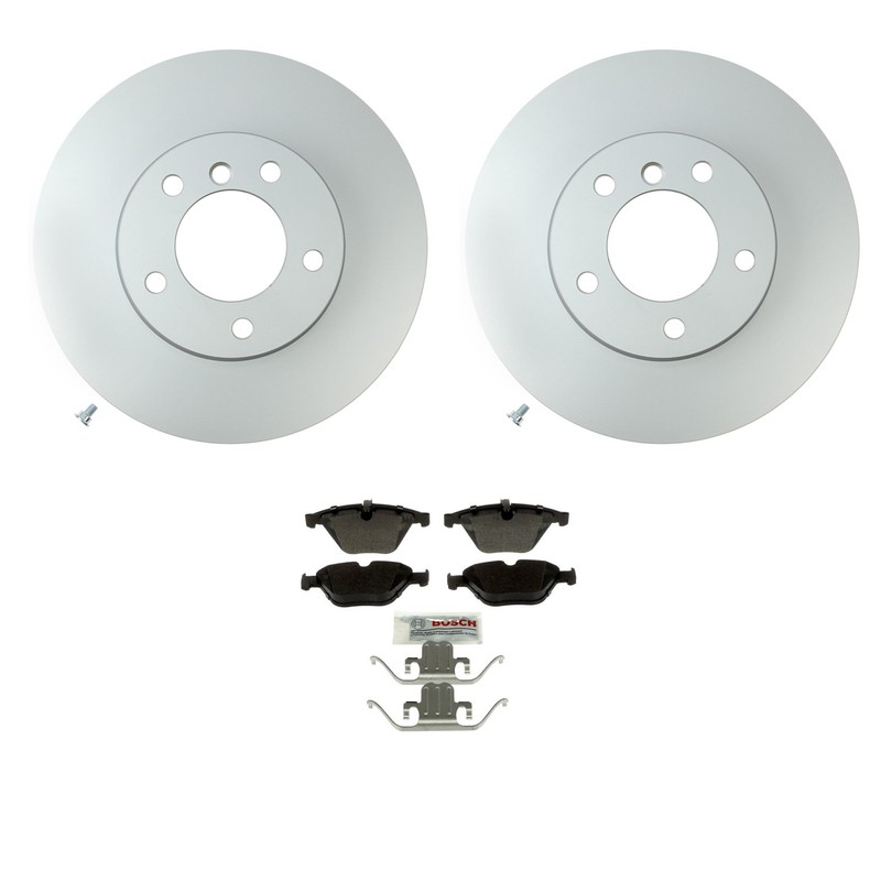 Hella Front Rotors Bosch QuietCast Semi-Met Disc Brake Pads Kit For E92 E93 328i