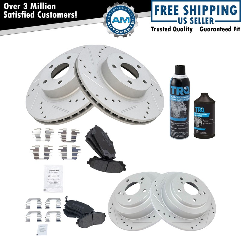 Front & Rear Performance Rotor & Metallic Brake Pad Kit w/Chemicals