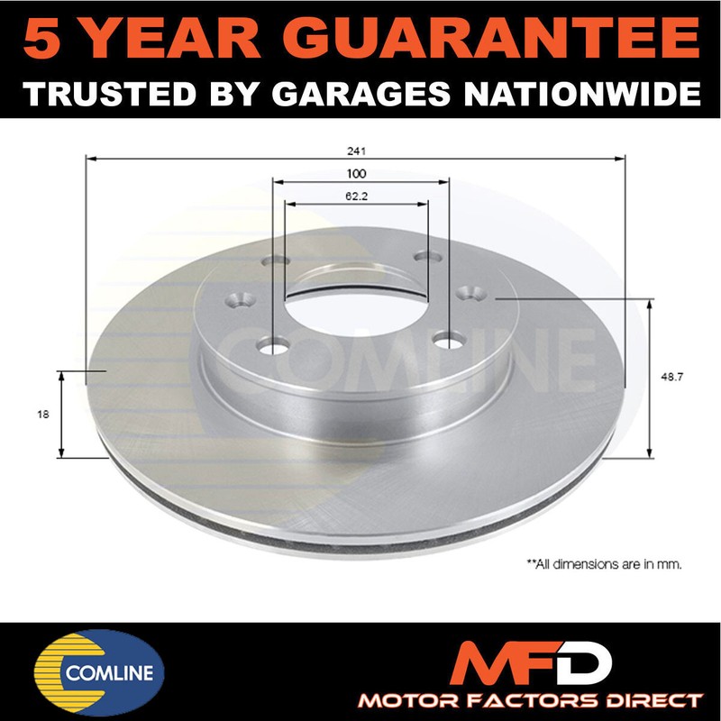 Fits Kia Picanto Hyundai i10 1.0 1.1 1.2 Comline Front Brake Disc #1