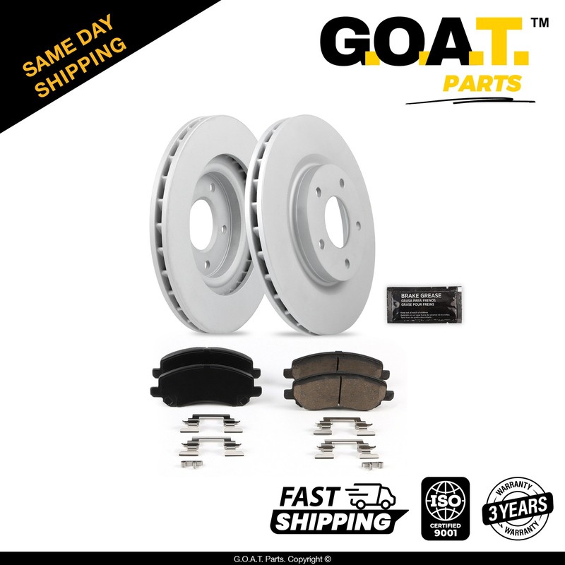 Front Brake Rotor & Ceramic Pad w/Hardware for 08-14 Dodge Avenger Jeep Compass