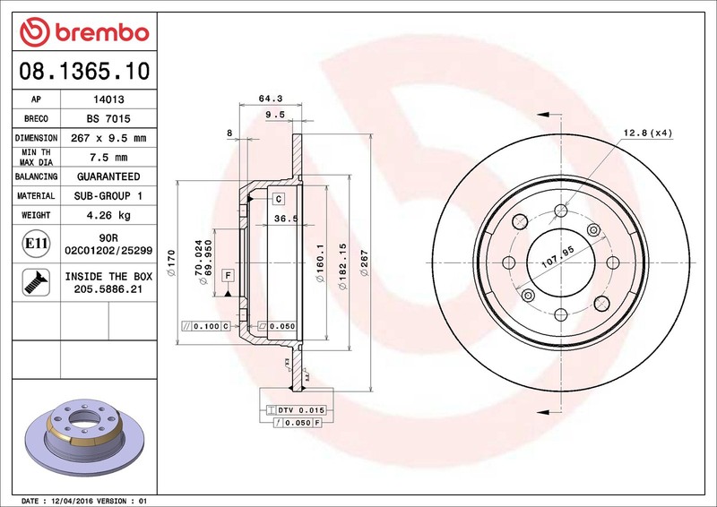 2x Brake Discs Pair Solid fits ALFA ROMEO GIULIA 105, 115 1.6 Rear 64 to 78 Set gallery