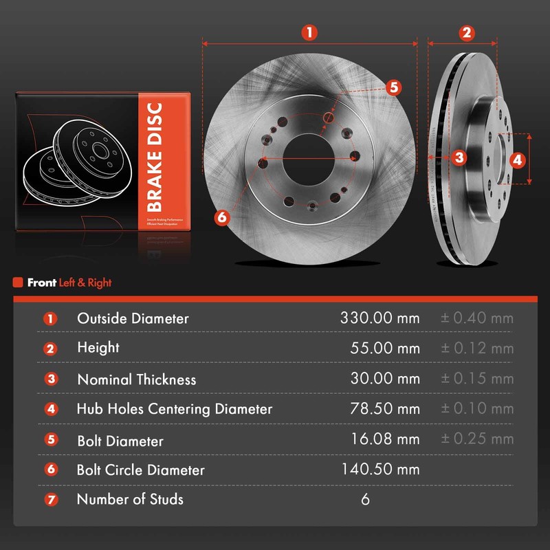 Front Disc Brake Rotors for Chevy Silverado 1500 GMC Sierra 1500 Yukon Cadillac gallery
