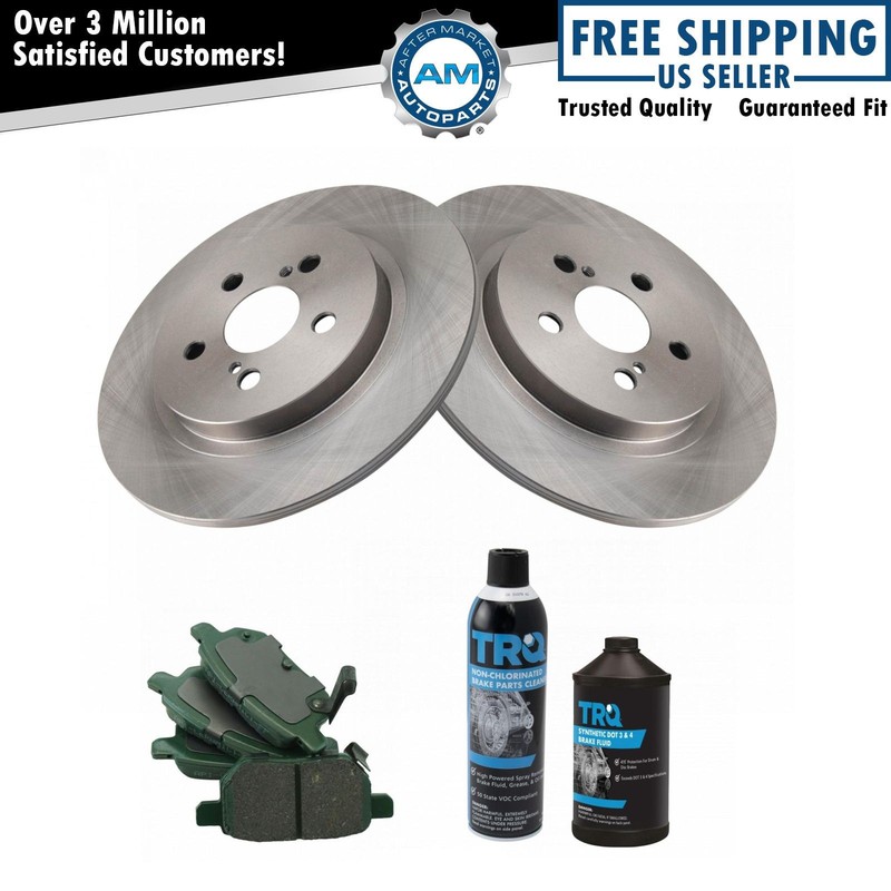 Rear Ceramic Brake Pad & Rotor Kit w/Fluids for Lexus CT200h