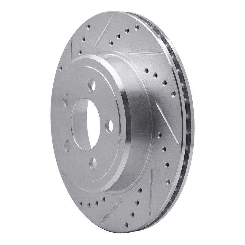Dynamic Friction 631-39018L DFC Brake Rotor – Drilled and Slotted – Silver