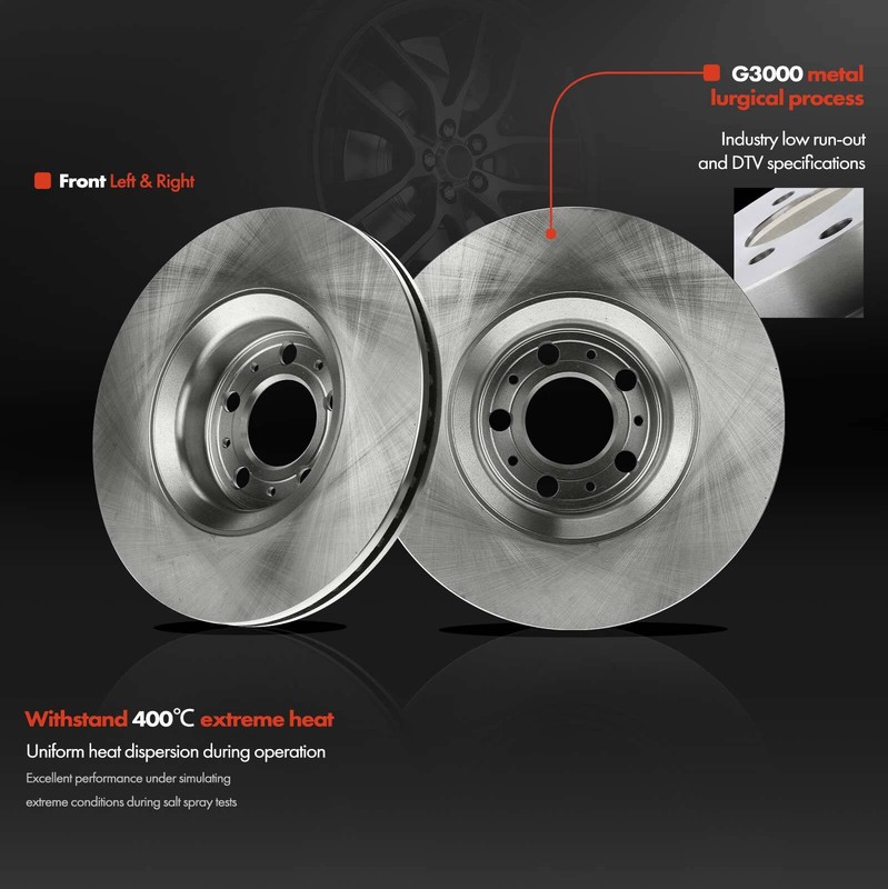 Front Disc Brake Rotors for Volvo XC90 2003-2014 2.5L S60 2008-2009 5-Lug 316mm gallery