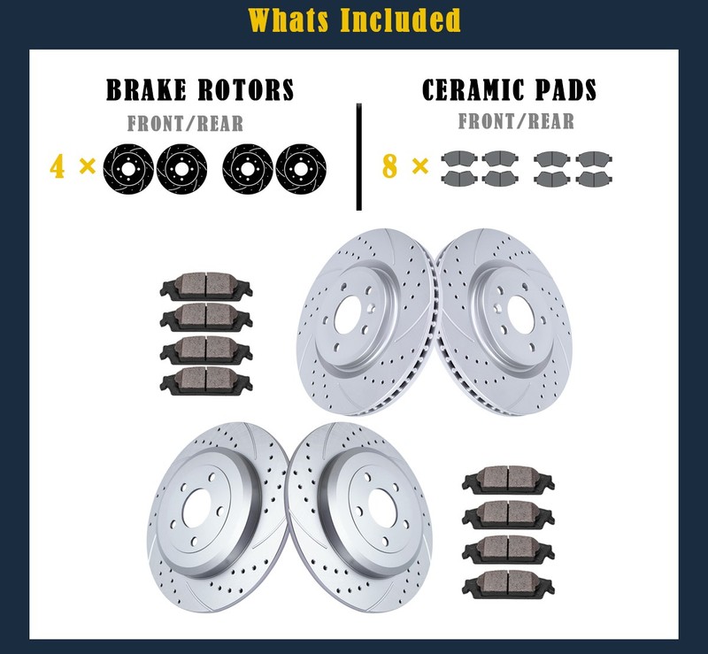 Front Rear Brake Rotors Pads Kit for Ford Explorer Lincoln MKS 2011-2012 Brakes gallery