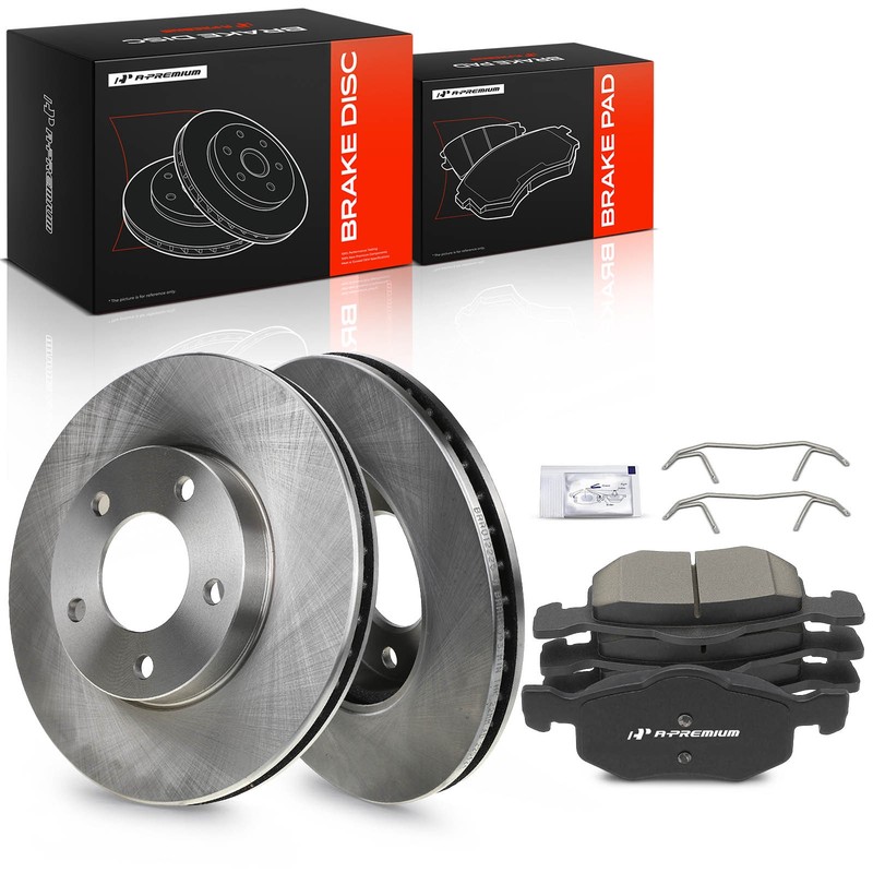 A-Premium Front Disc Brake Rotors & Ceramic Pads for Ford Escape 2001-2007 Mazda