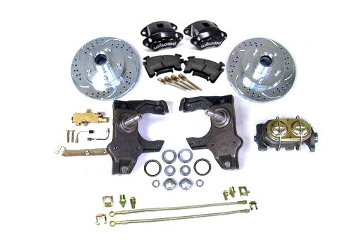 1955 1957 Chevy Car 2″ Drop Manual Zinc Disc Brake Conversion Kit Black Wilwood