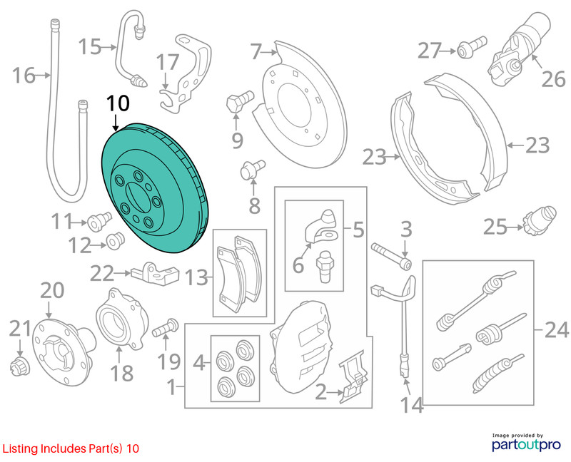 2008 Porsche Cayenne S Disc Brake Rotor Used OEM 95535240131 gallery