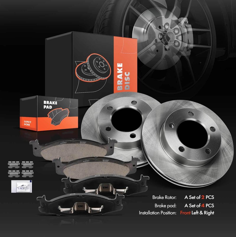 Front Left & Right Brake Rotors & Brake Pad for Ford F-150 Bronco 1994 1995 1996 gallery