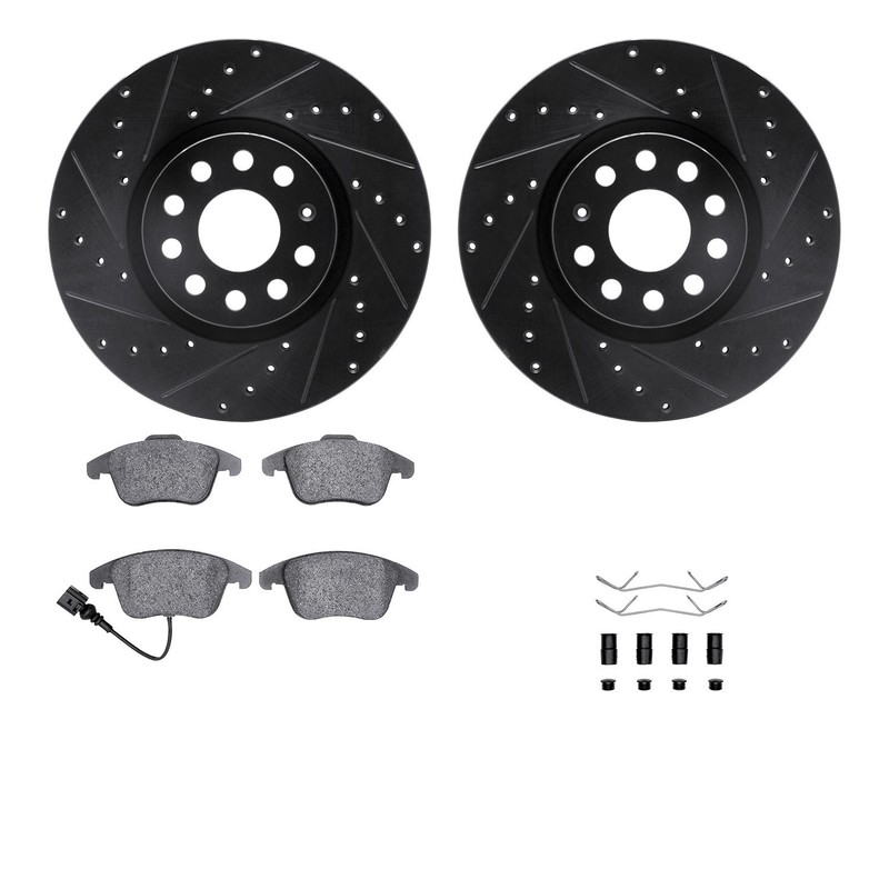 Dynamite Friction Disc Brake Kit for Passat, Q3, Q3 Quattro+More 8612-74055