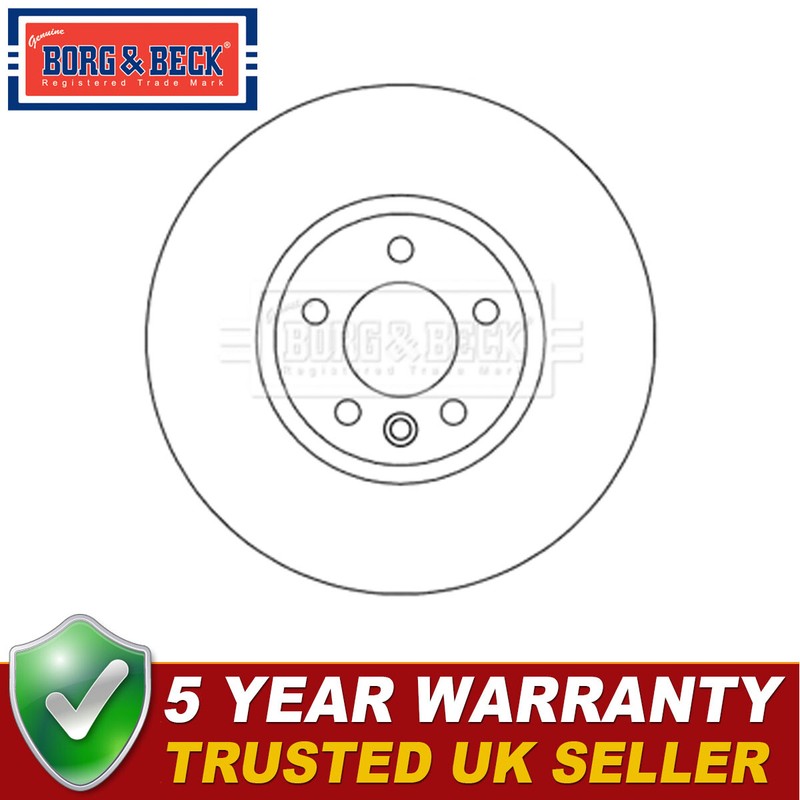 Borg & Beck Front 1x Brake Disc Fits VW Transporter 2009- 2.0 TDi 7E0615301F