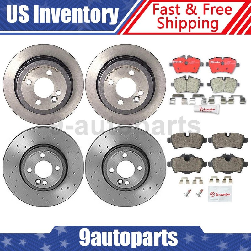 Brembo Front Rear Brake Kit Drilled Rotors Ceramic Pads for 2007 Mini Cooper
