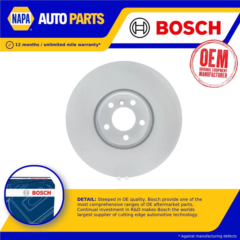 Brake Disc Single Vented fits BMW X6 4.4 Front Right 08 to 19 385mm Bosch New