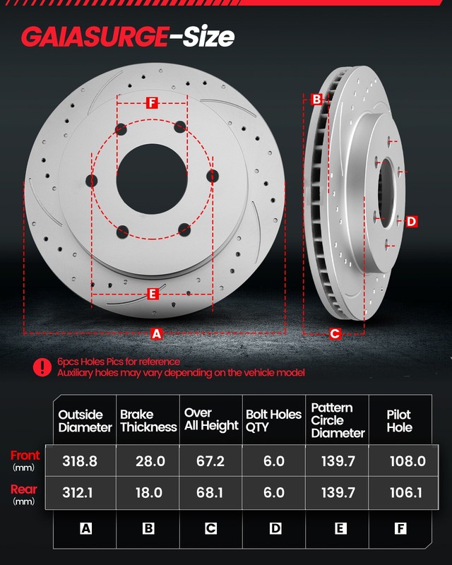Front Rear Drilled Rotors Brakes Pads for Hyundai Elantra Veloster GT Kia Forte5 gallery