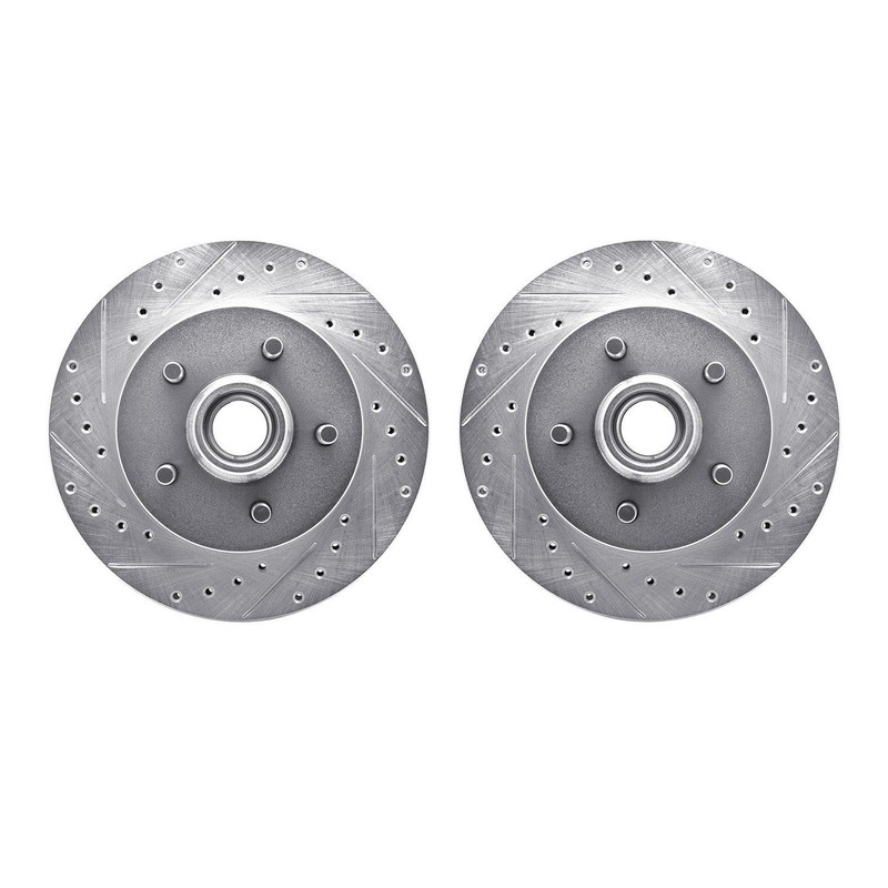 Dynamic Friction 7002-48017 DFC Brake Rotors – Drilled & Slotted – Silver