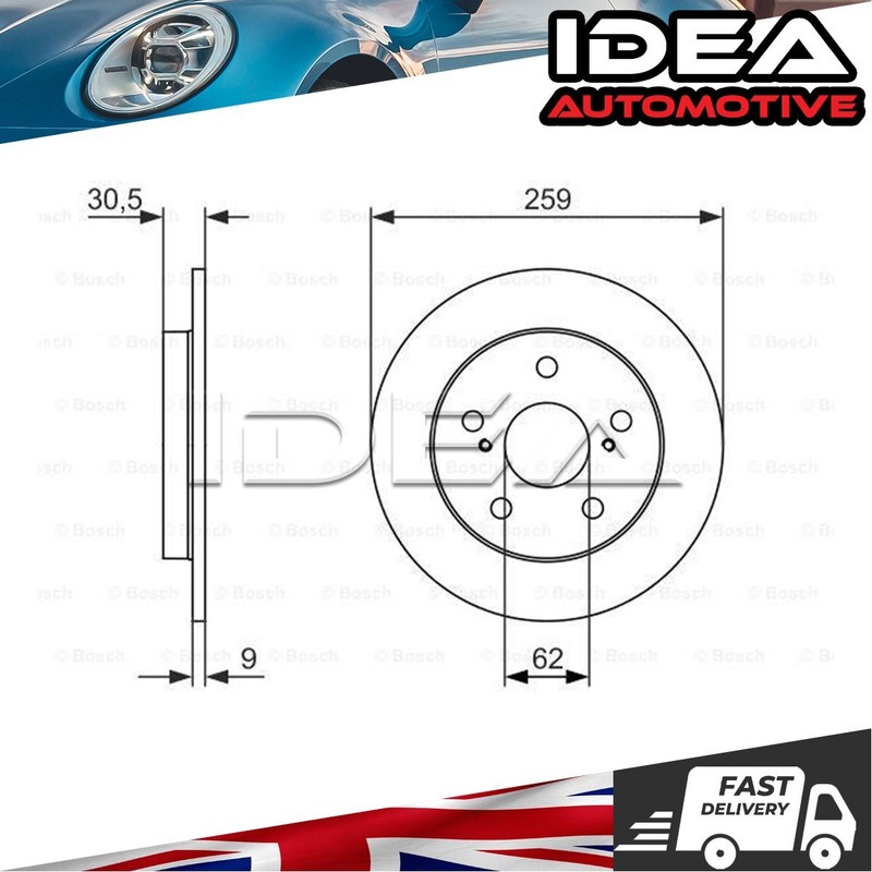Brake Disc Rear Idea Fits Toyota Auris 2010-2012 1.8 4243112260 4243102190